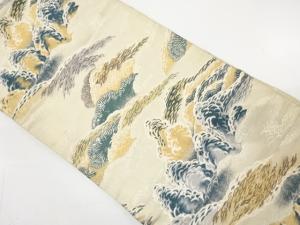 アンティーク　樹木に雲模様織り出し丸帯（材料）